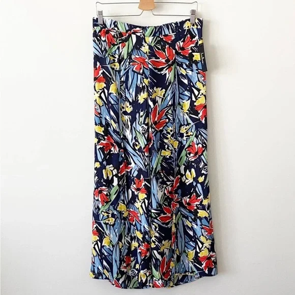 Lulus Pauma Navy Blue Print Wide-Leg Pants Women’s Size Medium NWT - Picture 8 of 13